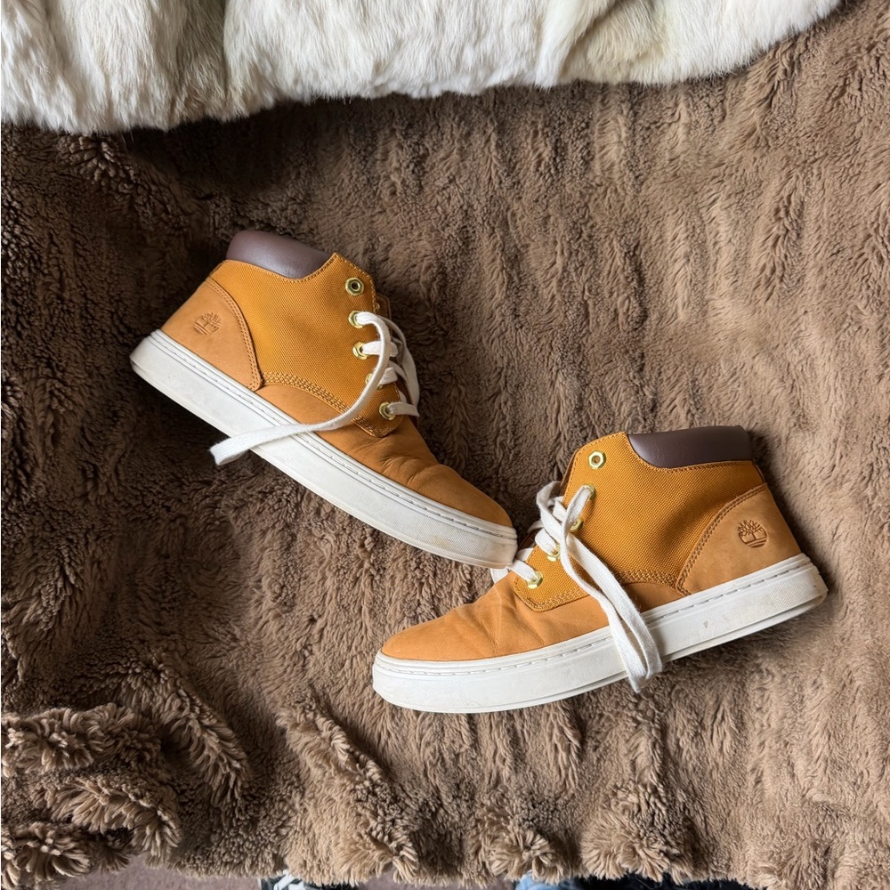 Timberland Amber Yellow Canvas Mid-Top Sneakers